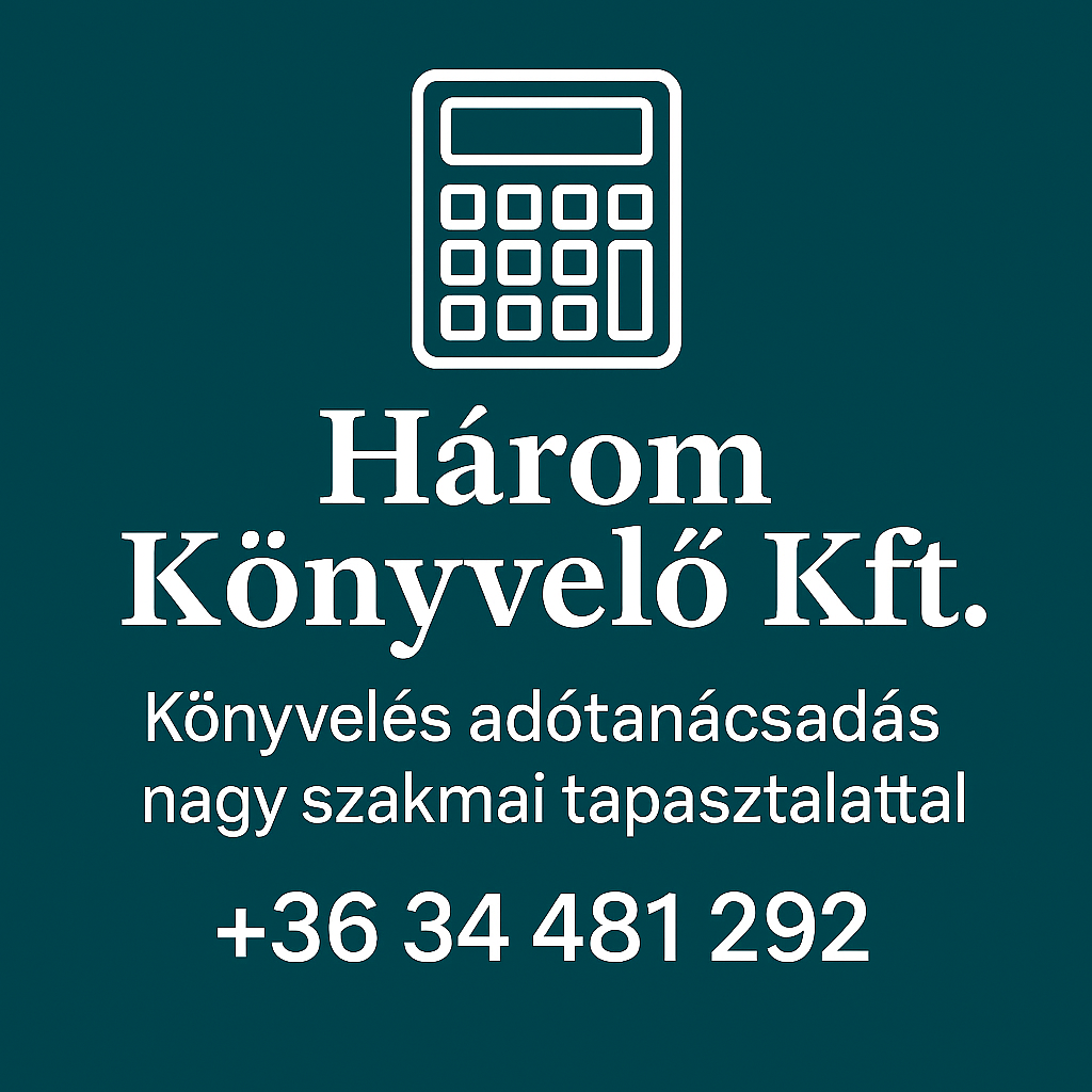  Három Könyvelő Kft. - teljes körű könyvelés - adótanácsadás - több évtizedes szakmai tapasztalattal!