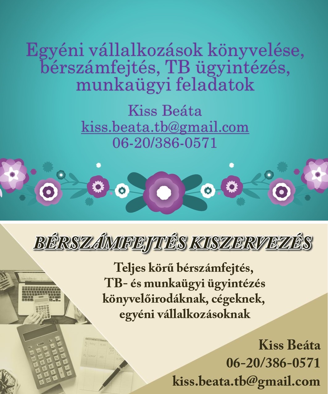 Kiss Beáta Könyvelő Irodája – teljeskörű könyvelés – kiemelten egyéni vállalkozók – őstermelők részére!
