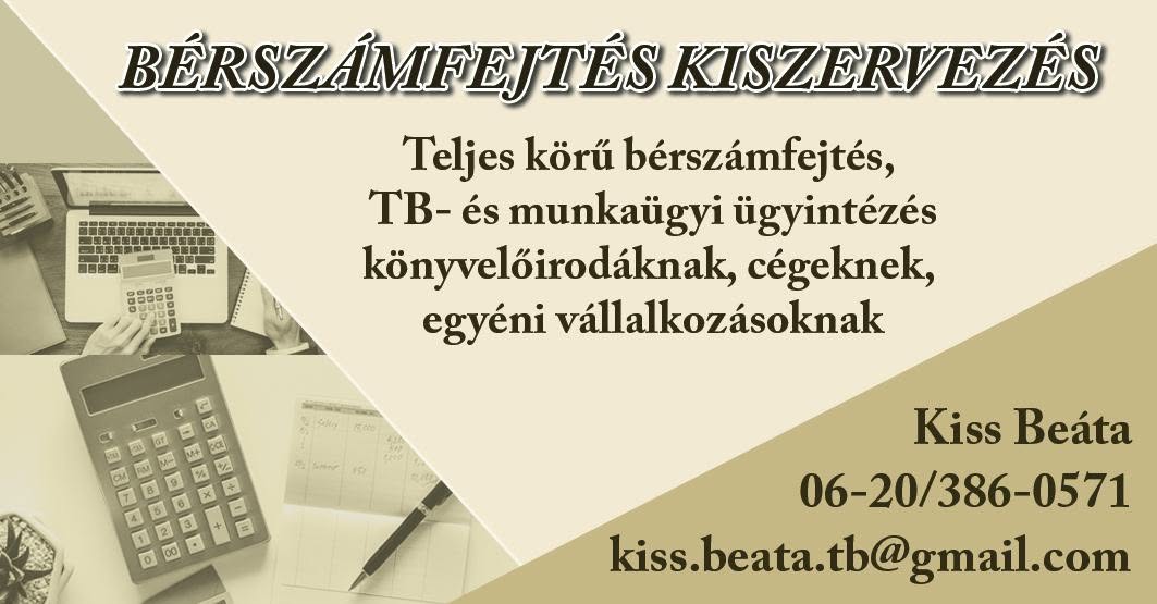 Kiss Beáta – bérszámfejtés kiszervezése könyvelőirodáknak és cégeknek