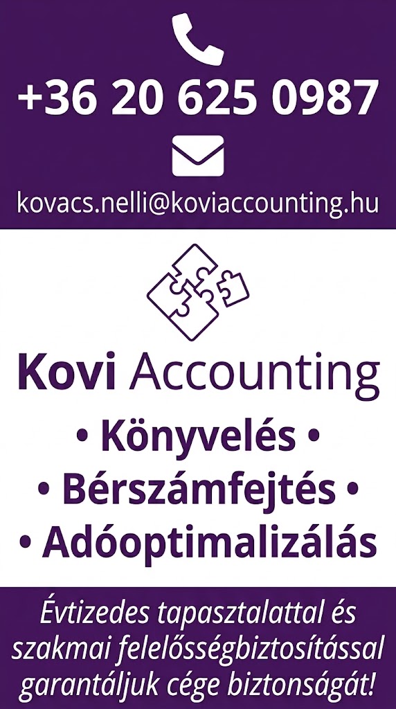 KOVI ACCOUNTING CENTER Könyvelőiroda – precíz – naprakész könyvelés – bérszámfejtés – adóoptimalizálás - Debrecen