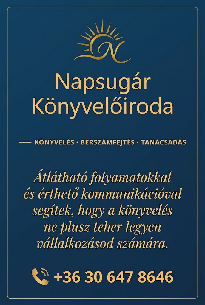 Napsugár Könyvelőiroda – professzionális teljeskörű könyvelés érthetően - stresszmentesen – igény szerint online országszerte – személyesen Ráckeve és Győr térségében