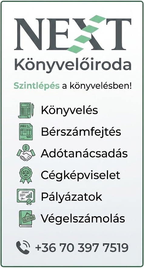 NEXT Könyvelőiroda – Szintlépés a könyvelésben – teljes körű könyvelés – adótanácsadás – pályázatok – végelszámolás – cégképviselet - Dunakeszi