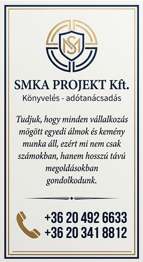 SMKA PROJEKT Kft. - teljeskörű könyvelés – bérszámfejtés - adótanácsadás – pályázatírás - Pest megye