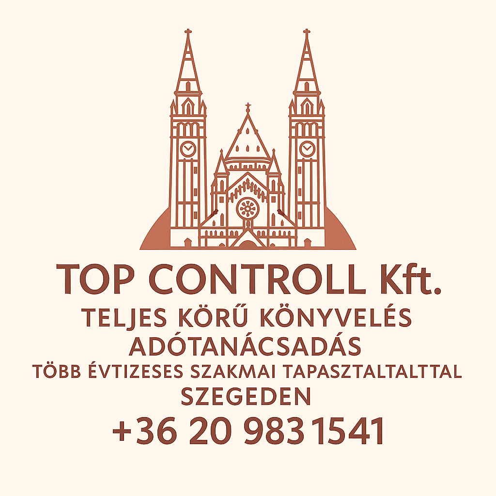 TOP CONTROLL Kft. - teljes körű könyvelés - bérszámfejtés - TB és NAV képviselet - Szeged